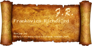 Frankovics Richárd névjegykártya