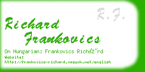 richard frankovics business card